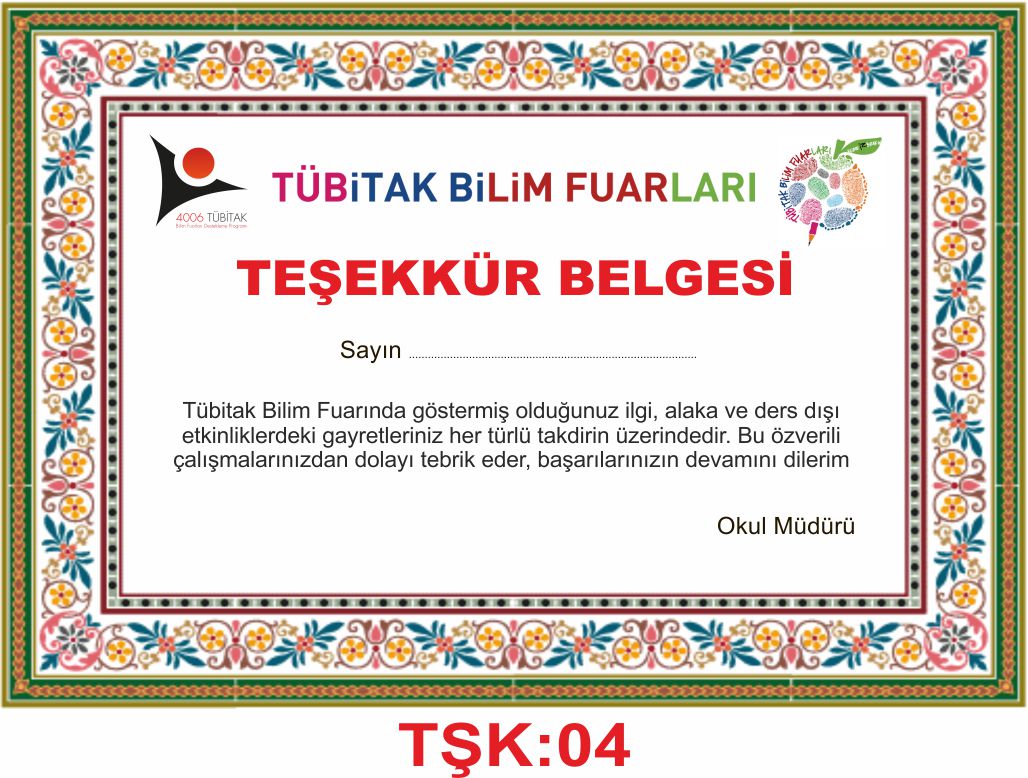 Teşekkür Belgesi 04
